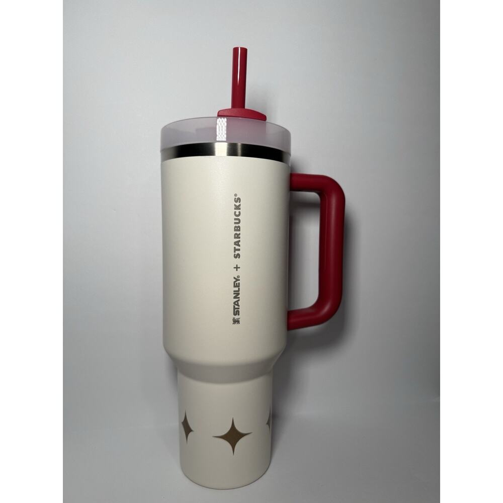 Stanley X Starbucks APAC CHRISTMAS COZY LUXURY White Red Gold 40oz Tumbler BNWT